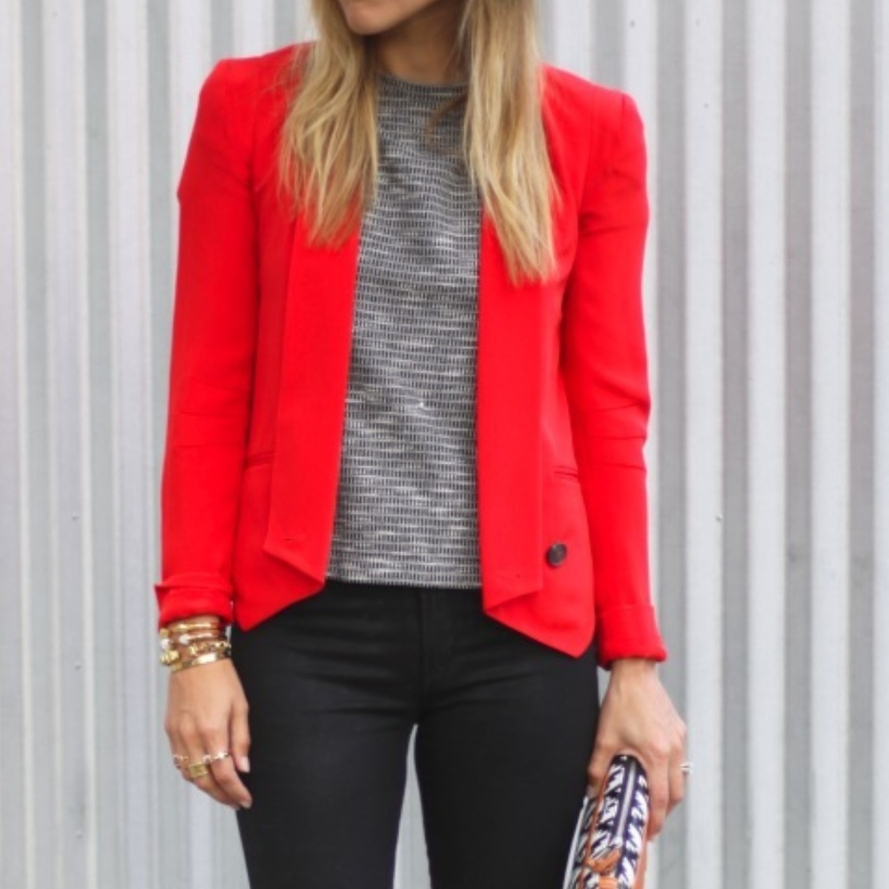 Rebecca Minkoff Becky Pointed Crepe Blazer